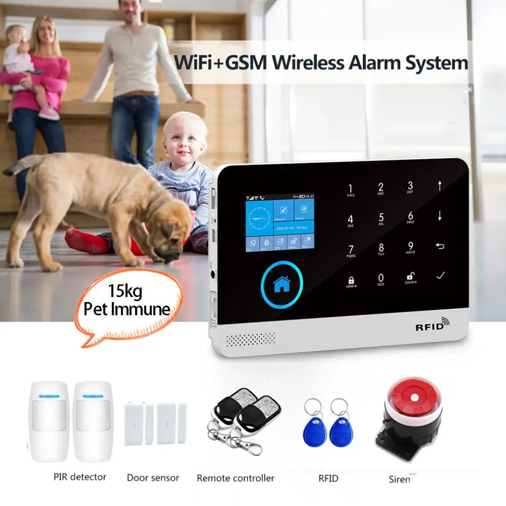 Complete/full Automated Home Security System with Touch Keypad Tuya Alarm System 4G LTE Home Security Kit Tidesmit