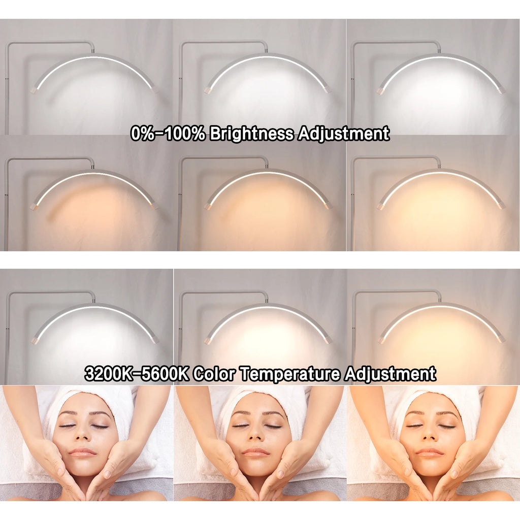 Fosoto Y9II Floor Lamp Half Moon Ring Lamp With Phone Clip LED Lash Light for Eyelash Beauty Tattoo Photography Lighting Tidesmit