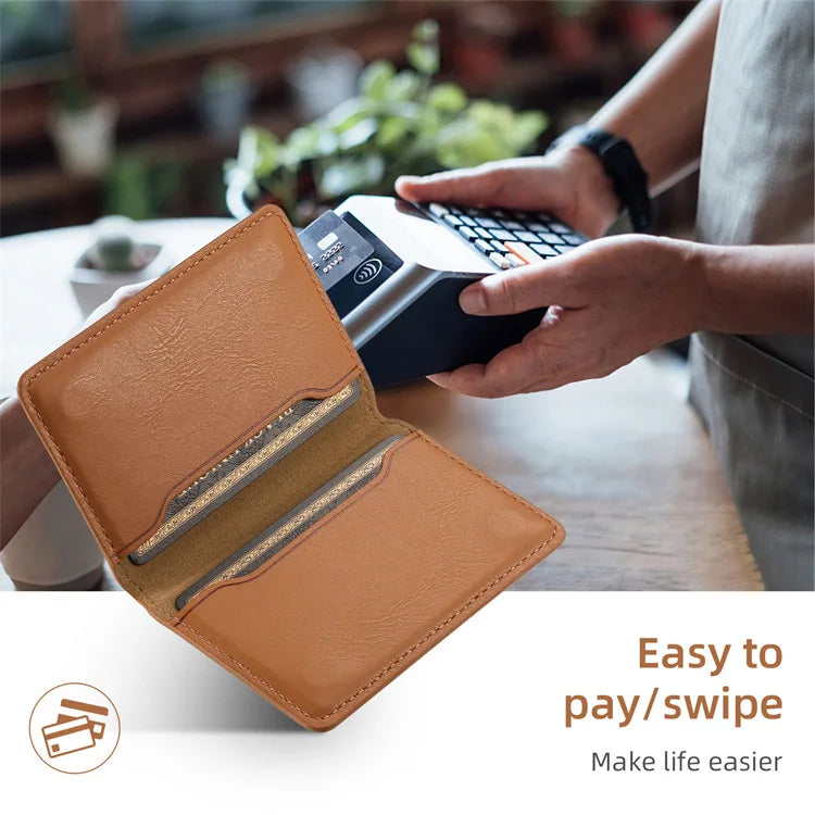 Denior | PU Leather Magnetic Attraction Phone Case for iPhone 16/15/14/13/12 Series & Card Bag(3 Card Slots) Tidesmit