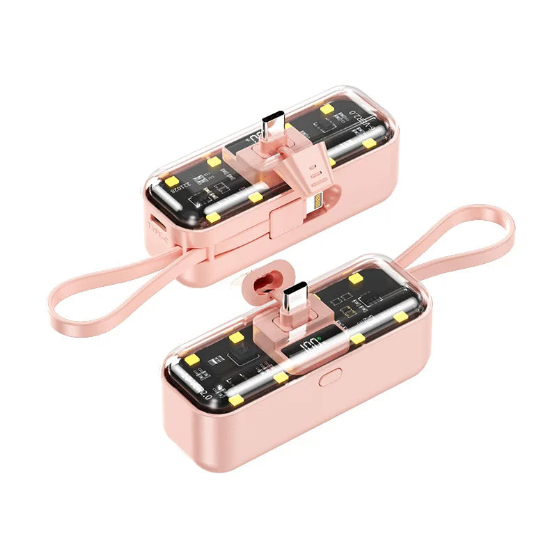 Power bank charger-Mini Capsule Power Bank 3000 5000mah Led Display Battery Pack Charger Compact Powerbank Transparent Design Mini Key Chain Tidesmit