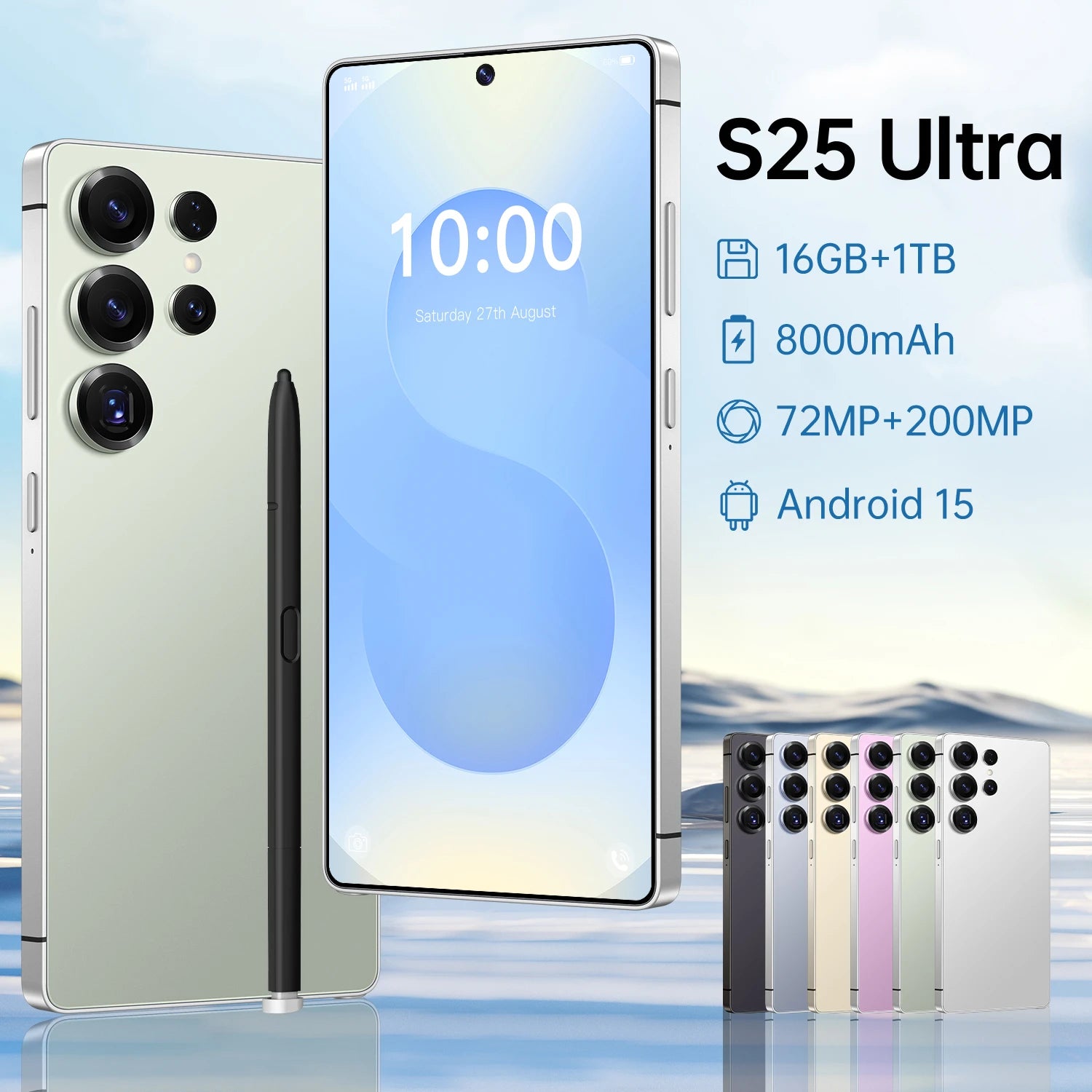 S25 Ultra 5G Smartphone 16GB RAM 1TB Storage AMOLED Display Green 16g 1TB Tidesmit