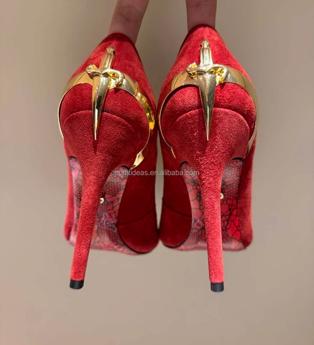 Large Size 44 Genuine Leather Luxury Top Quality with Tags Patent Leather Stiletto Heel 12cm Wedding Sandal Sharp Dagger Pump