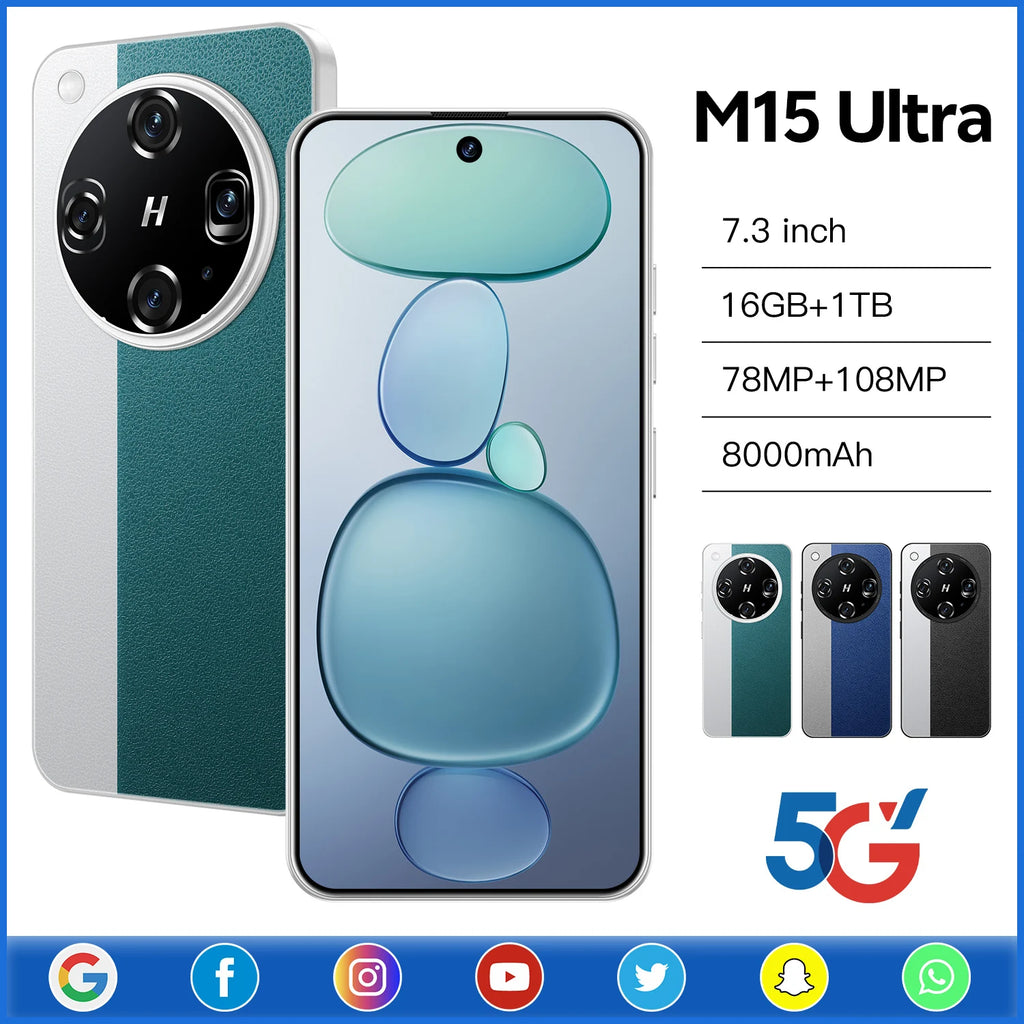 5G Android 15 Smartphone 16GB RAM 1TB 7.3 Inch Display | Tidesmit Tidesmit