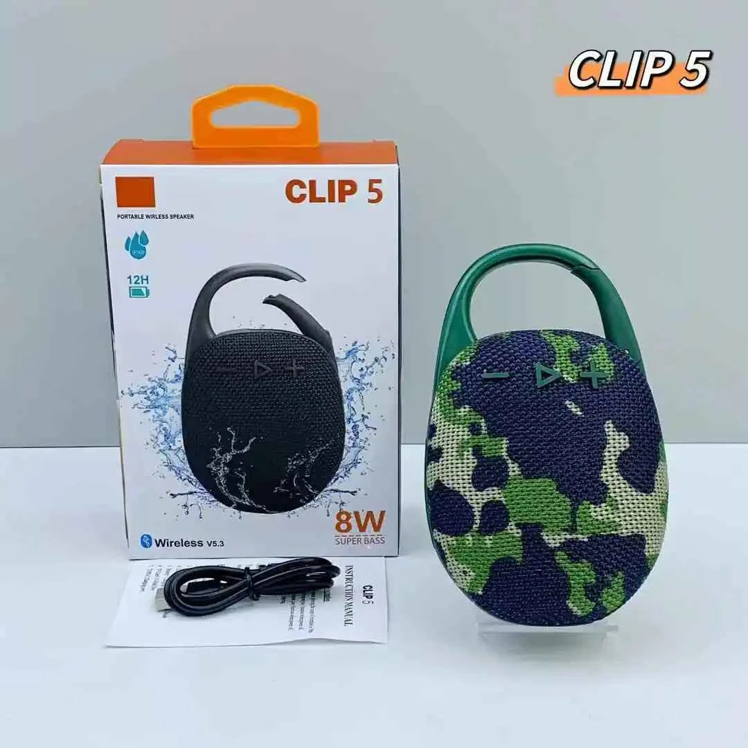 Clip5 Mini Portable Wireless BT Speaker 5W Bass Outdoor Sport Speaker Home Gift Clip4 Mini Boombox Speakers With Hook My Store