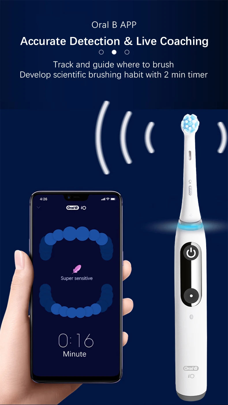 Oral B Electric Toothbrush IO Series Rechargeable Waterproof Smart Rotating Timing Electronic Tooth Brushes IO2 IO3 IO4 IO7 IO9
