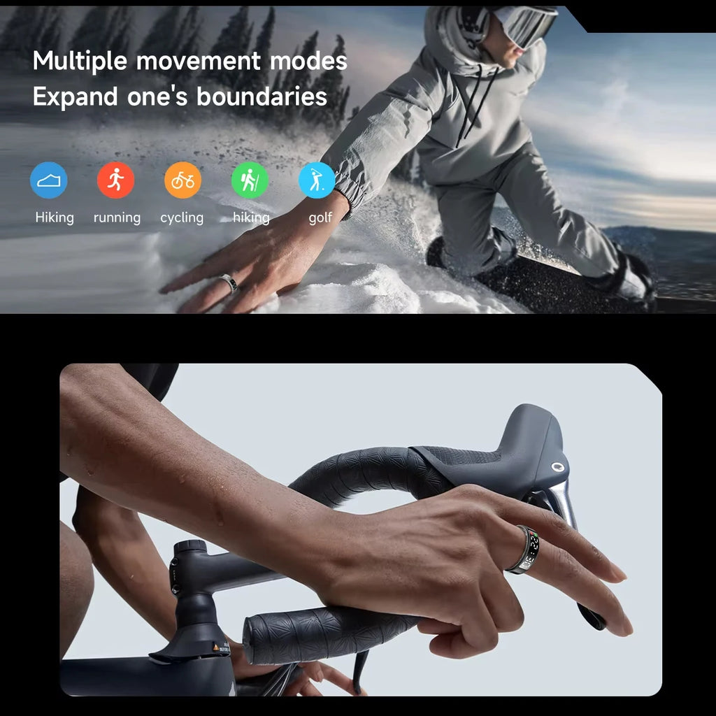 SR08 Smart Ring with Charing Box Heart Rate Sleep Tracker Smartring Sport Modes Digital Display Smart Ring for IOS Android Tidesmit