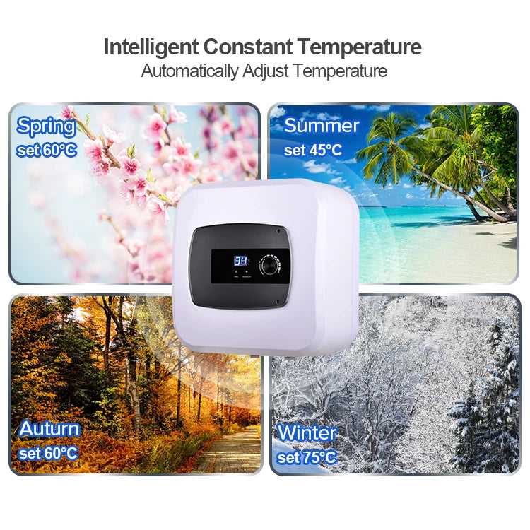 Spot Wholesale Launched 15 Liter Mini Electric Water Heater 1500W Upper Outlet Under Sink Storage Electric Hot Water Heater Tank Tidesmit