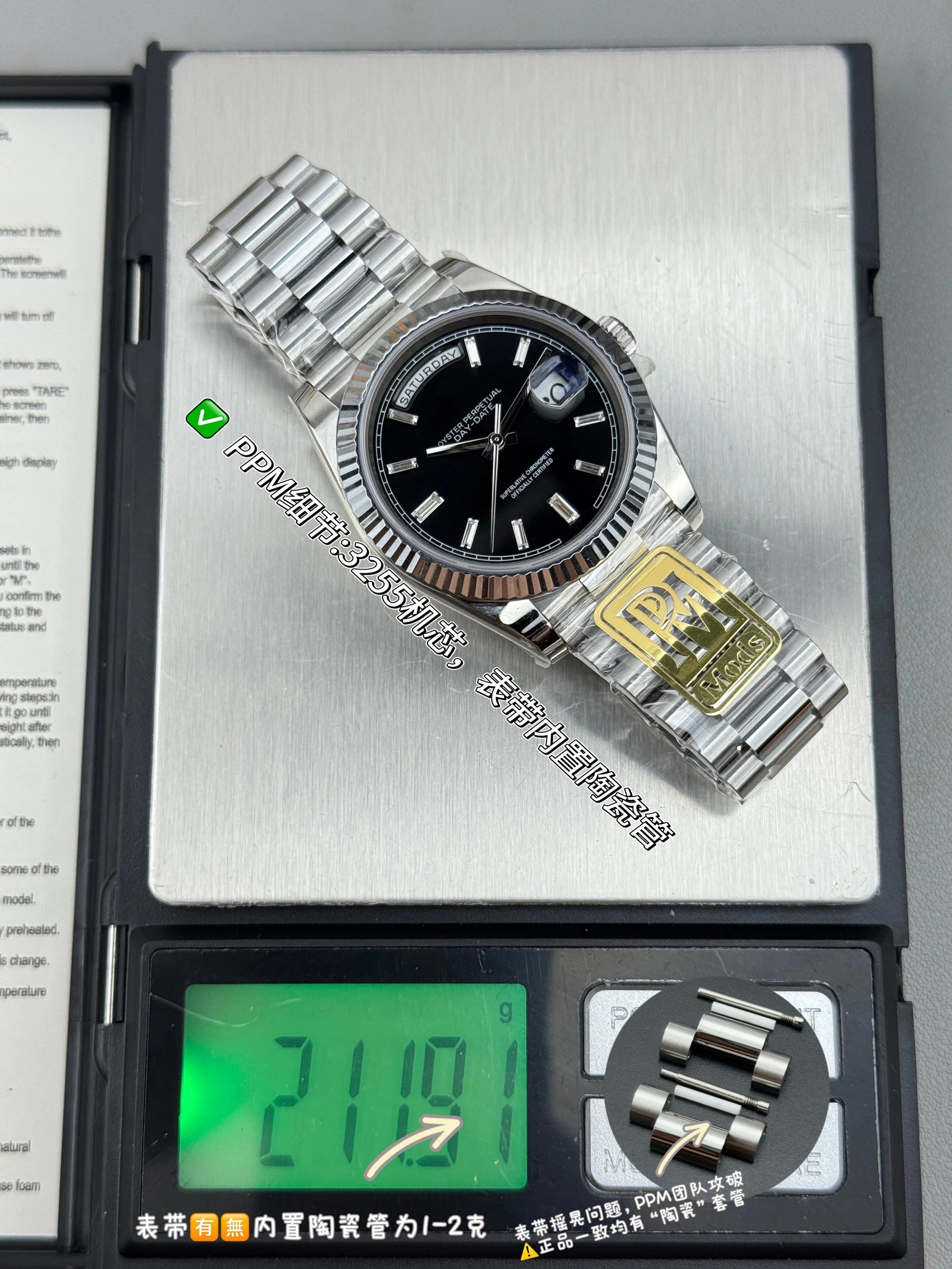 Super Quality Waterproof Mechanical Watch 41mm PPM Factory 904L Steel 3255 Movement 228238 Weighted 208g Green Watch President