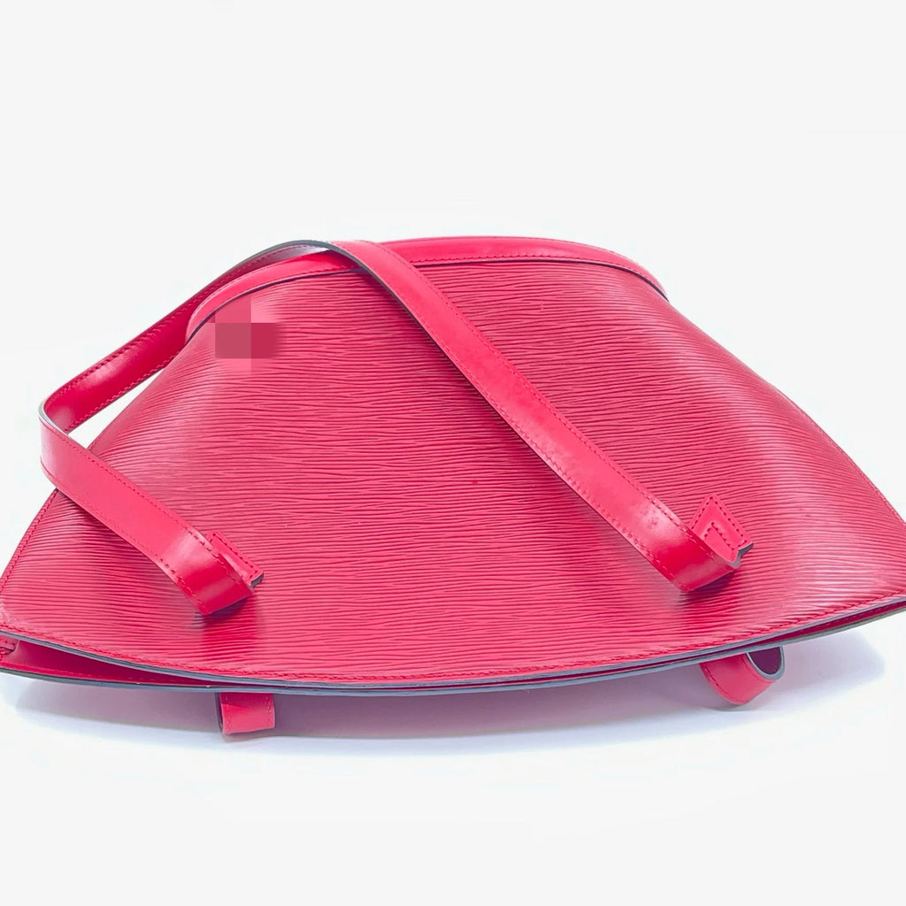 Luxury red genuine leather designer shoulder bag with classic water ripple texture and adjustable shoulder strap.