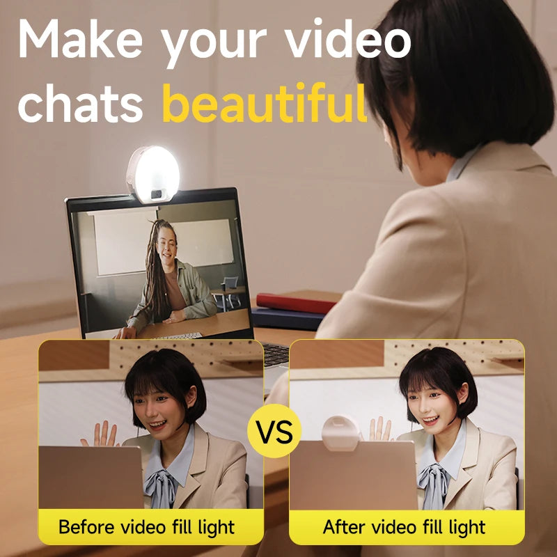 2025 Mini Macaron Color LED Ring Light Portable Selfie Photo & Video Lighting for Phone & Laptop D7 Splicing Clip New Arrival Tidesmit