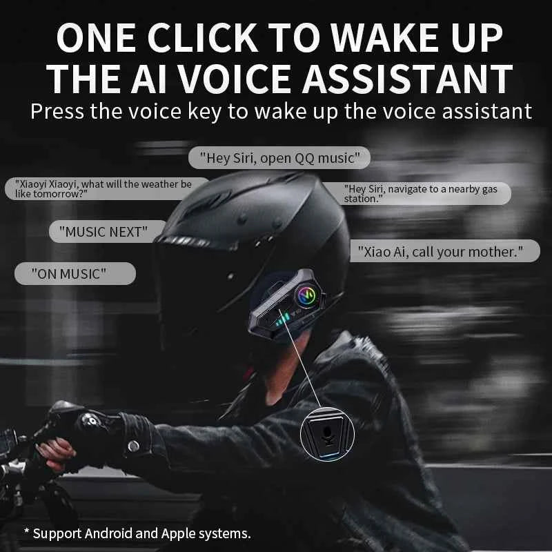 New Y10 Motorcycle Helmet Intercom Waterproof BT 5.3 Long Standby Helmet Intercomunicador Speaker Earphone My Store