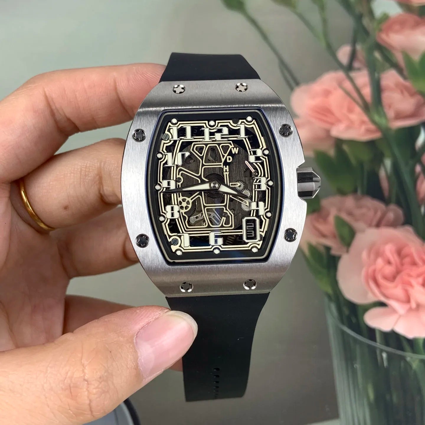 V3 Latest Ultra-Thin Luxury Tonneau-Shaped Mechanical Watch High Quality Men's Automatic Watch