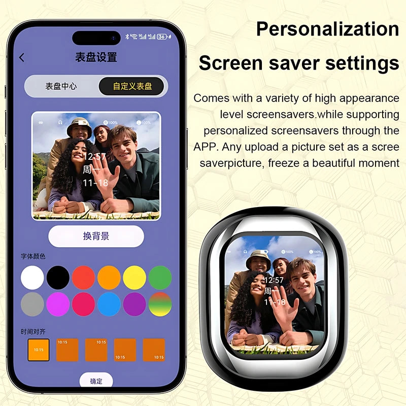 New SE-ONE ENC Tws Earbuds HD LCD Touch Screen True Wireless Sports Earphones & Headphones with Message Receiving and Dial Tidesmit