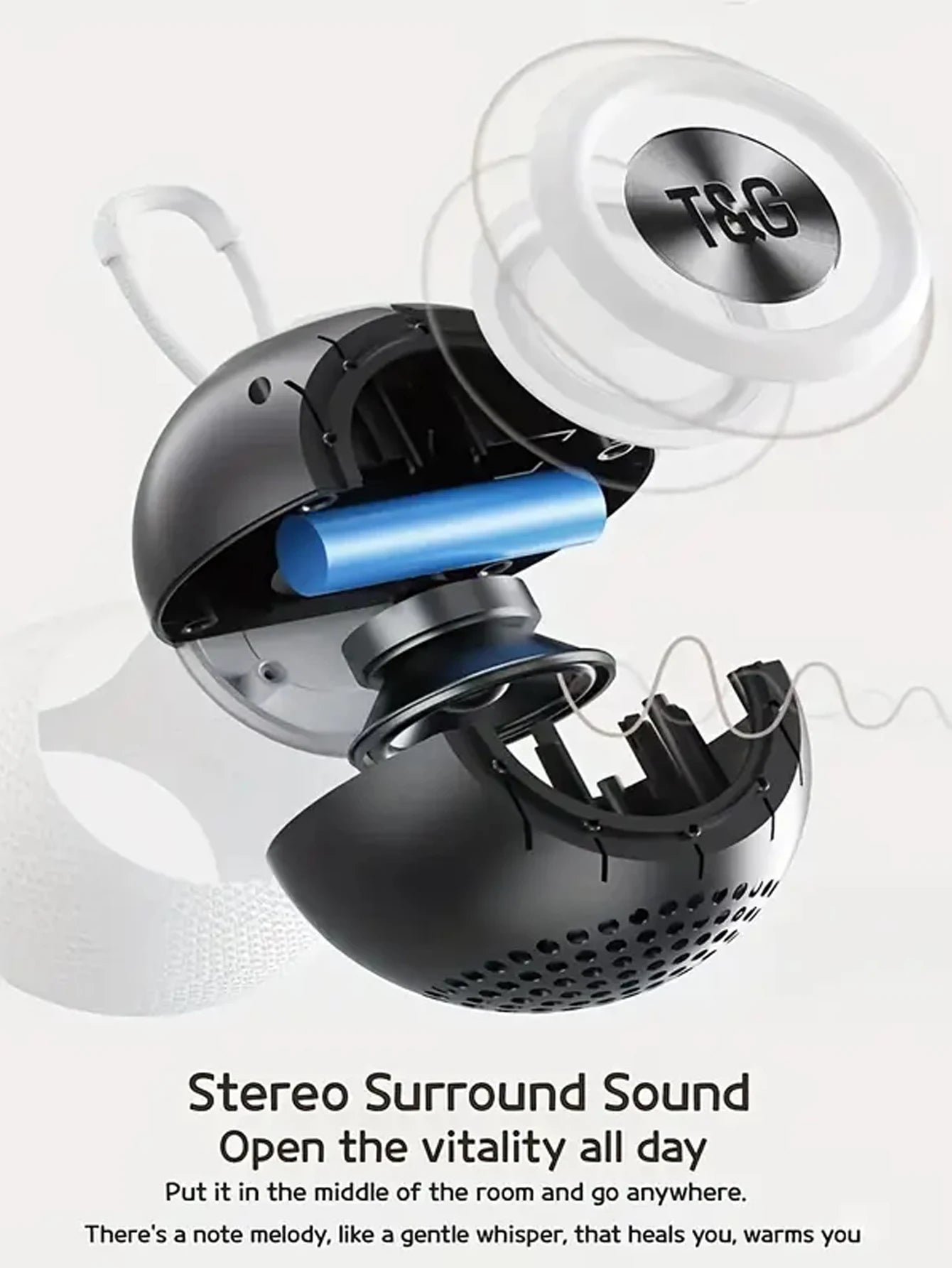 TG337 BlueTooth Speaker Wireless Colorful Lamp Fabric USB TF Aux Subwoofer Outdoor Portable Mini Speaker My Store