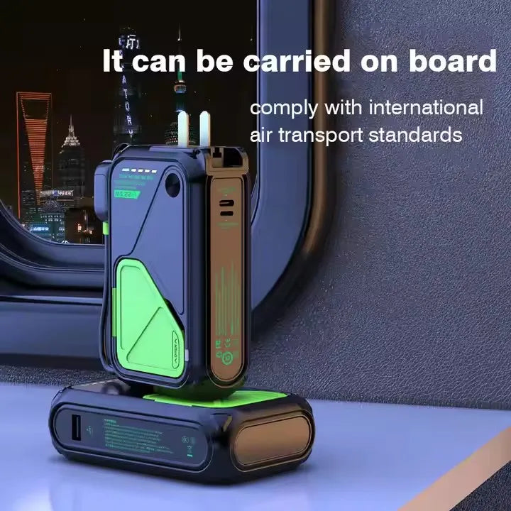 Power bank charger-4 in 1 Wireless Magnetic Power Bank With Plug Cable USB C Fast Charger Portable 20000mAh External Spare Battery Tidesmit