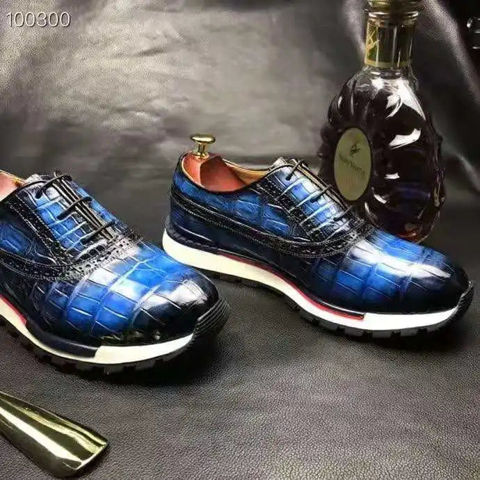 High Quality Elegant Shoes Men Sneaker Luxury Genuine Crocodile Leather Men Walking Shoes Goodyear Custom Business Shoes for Men
