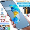 2022 Hot Selling Mate 40 Pro+ Mate 50 12GB+512GB 7.3 Inch Full Display Deca Core CPU Android 10.0 Mobile Cell Smart Phone 3G 4G 12g Tidesmit