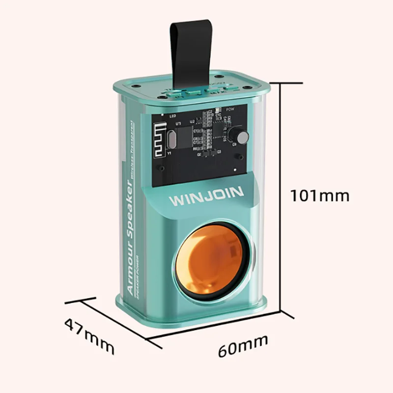 Manufacturer Direct Sales High Quality Wireless Bluetooths Mini Car Speakers Outdoor Stereo Waterproof BT Speaker Green plastic My Store