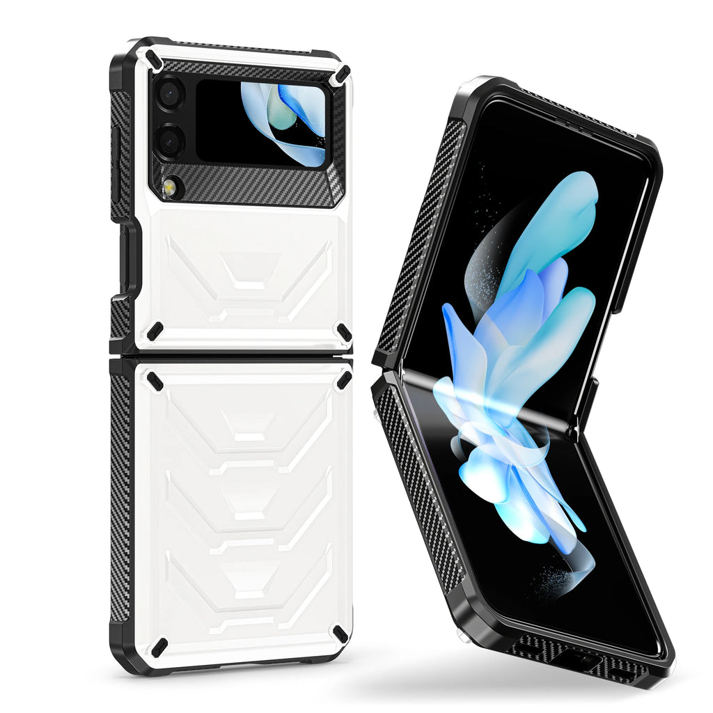 Galaxy Z Flip 4 SM F721 Luxury 5G Screen Protector TPU Case Cover 6.7 Inch Mobile Phone Shockproof Black PC Protector White Corrugated Box For samsung Galaxy Z Flip 4 SM-F721 Tidesmit