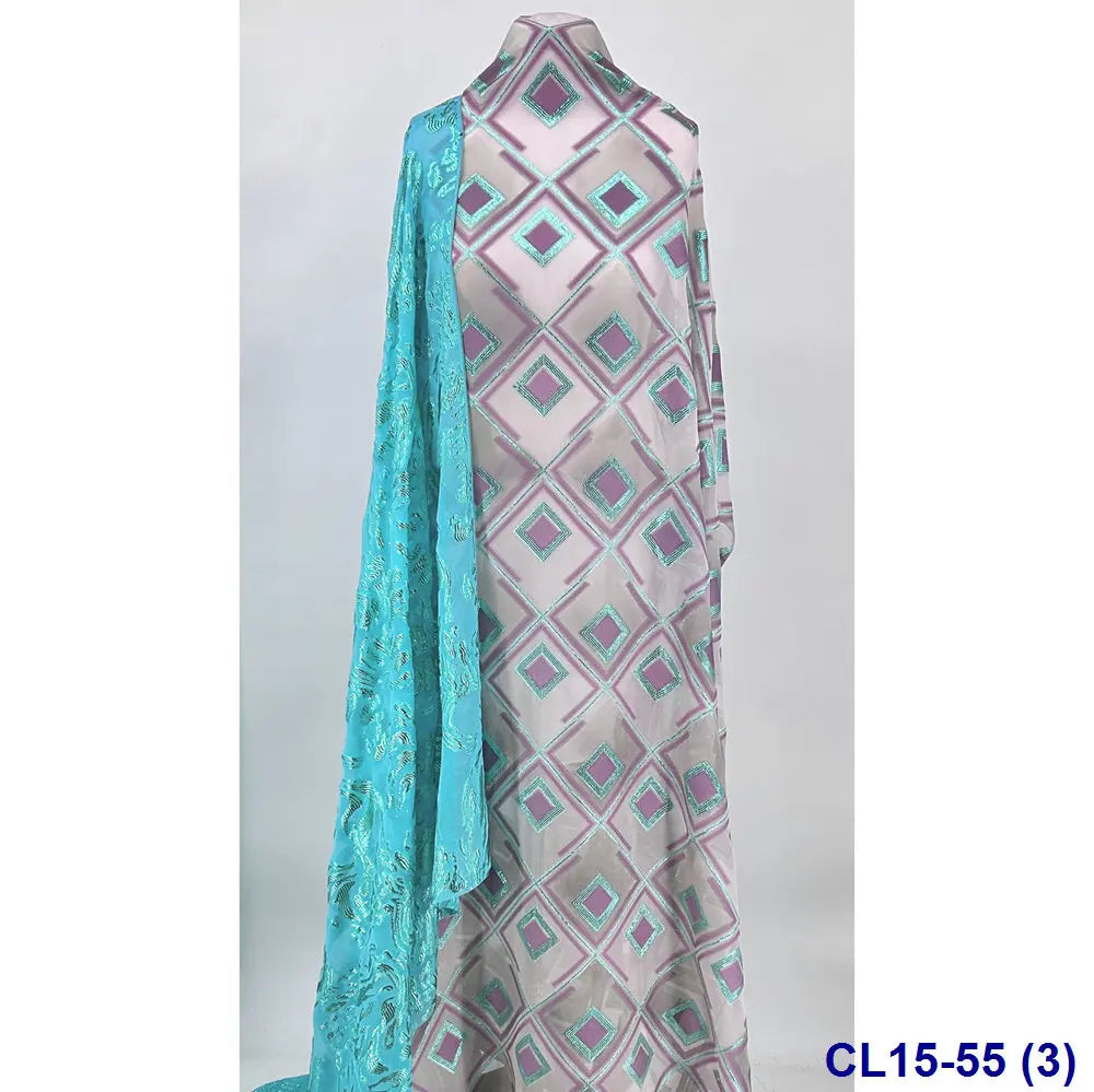 Lisami RTS Luxury Silk Fabric Elegant Multi-Color 3D Metallic Handcut for Dresses Weddings and Curtains