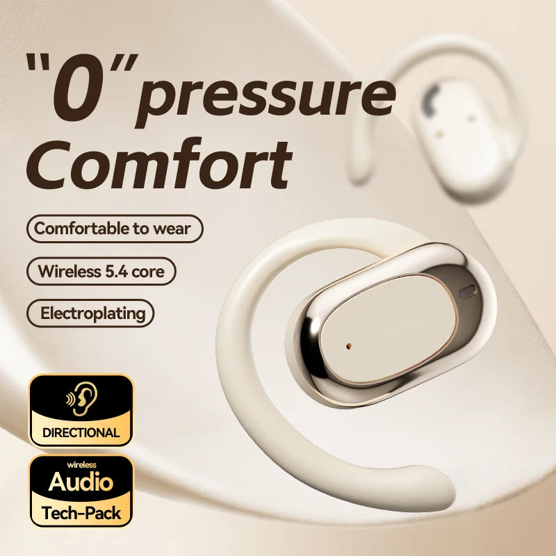 New Electroplating Wireless Earphones M57 OWS Rotatable Ear Hook Music Earbuds with LED Power Display and Hi-Res Sound Quality Tidesmit