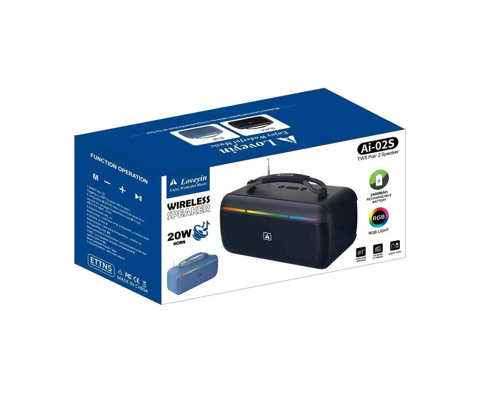 20W Boombox Portable Outdoor Speakers Wireless Music Player Subwoofer Home Gift Boss Speaker With FM Radio Blue-tooth OEM Solar My Store