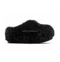 Winter Warm Shoes Cold Round Toe Luxury Unisex Men Snow Clog Warm Clog Fur Black Shearling Slippers Women Black Fur Clog