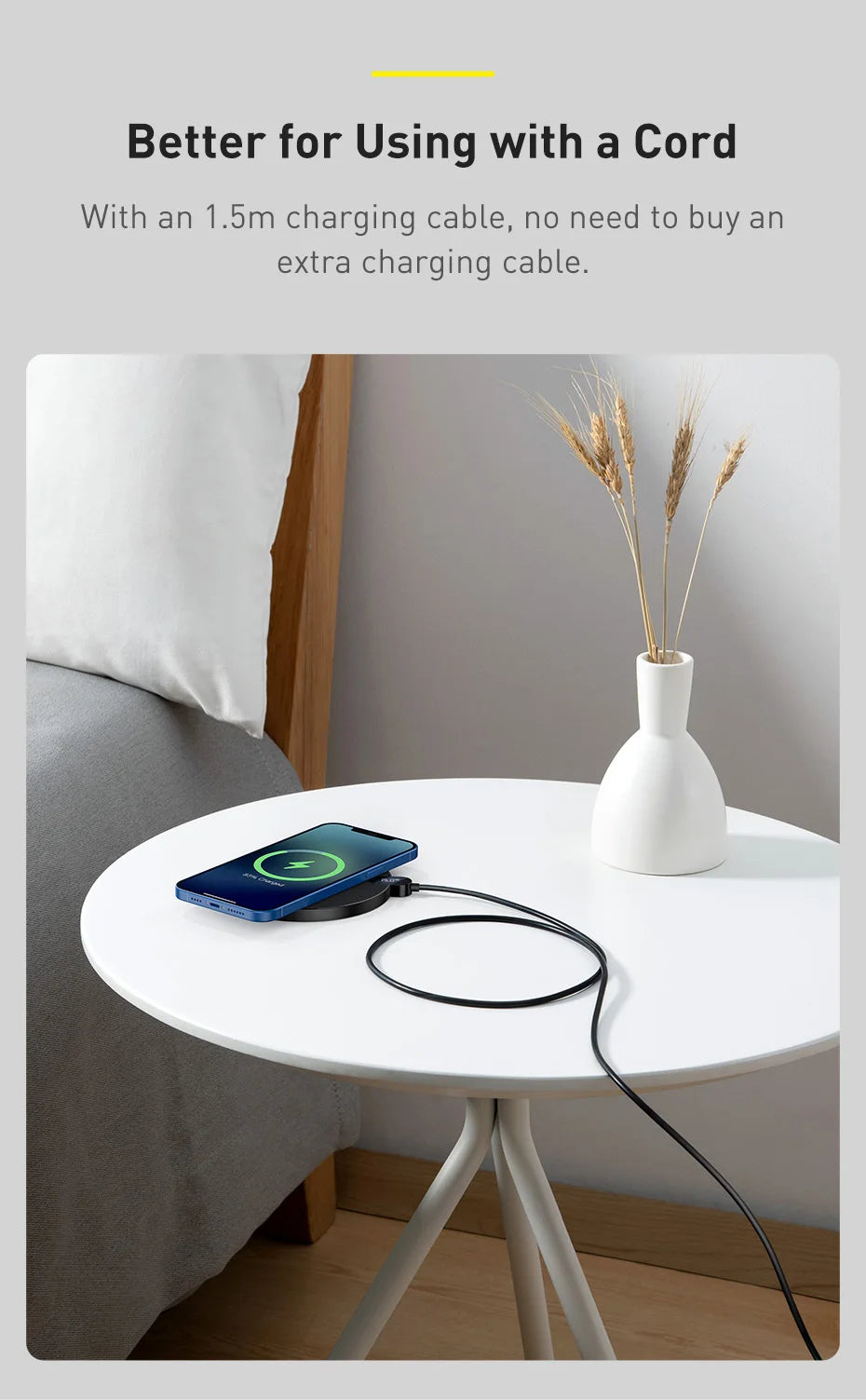 15W Fast Wireless Charger Pad with LED Display - Qi Certified Black Tidesmit