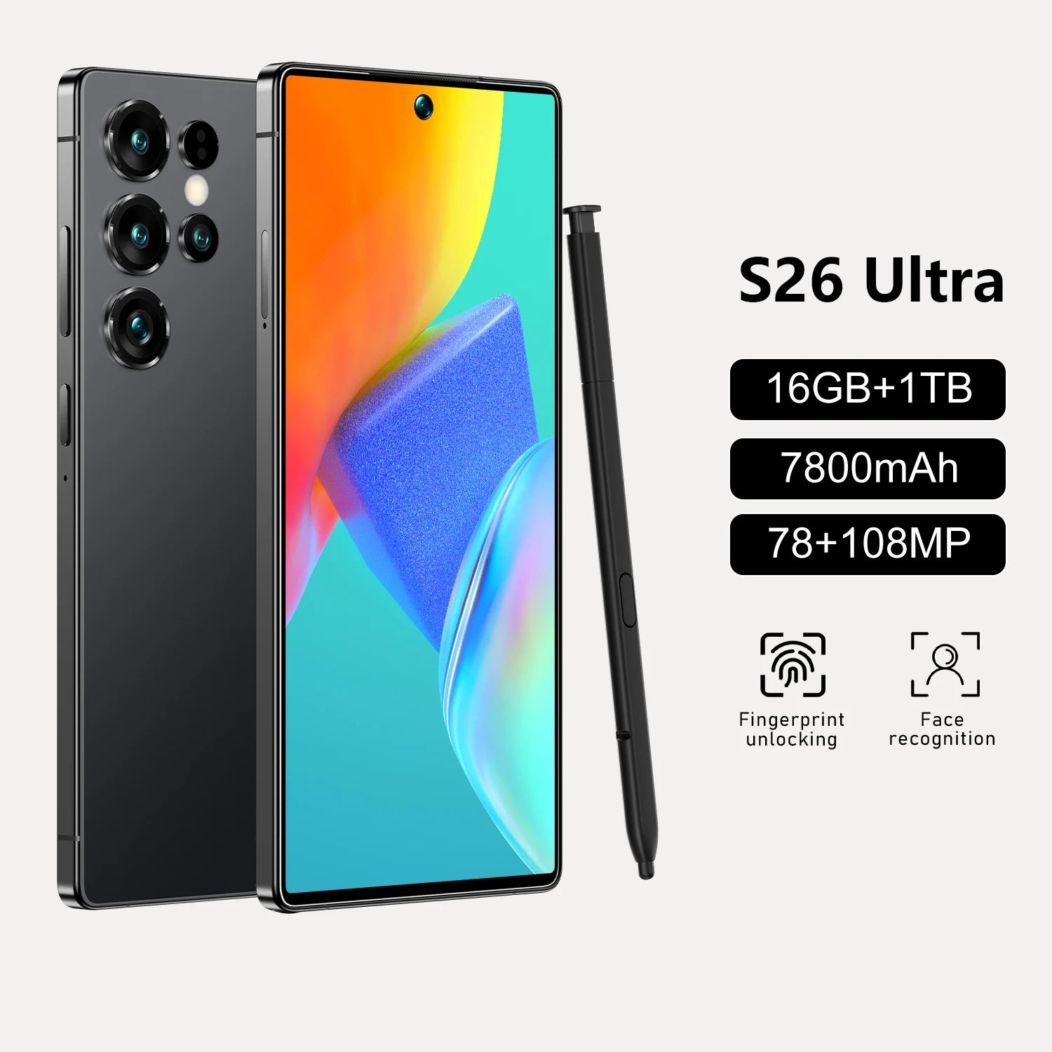 5G Smartphone with 7.3-inch HD Display, 1TB Storage, and 16GB RAM Tidesmit
