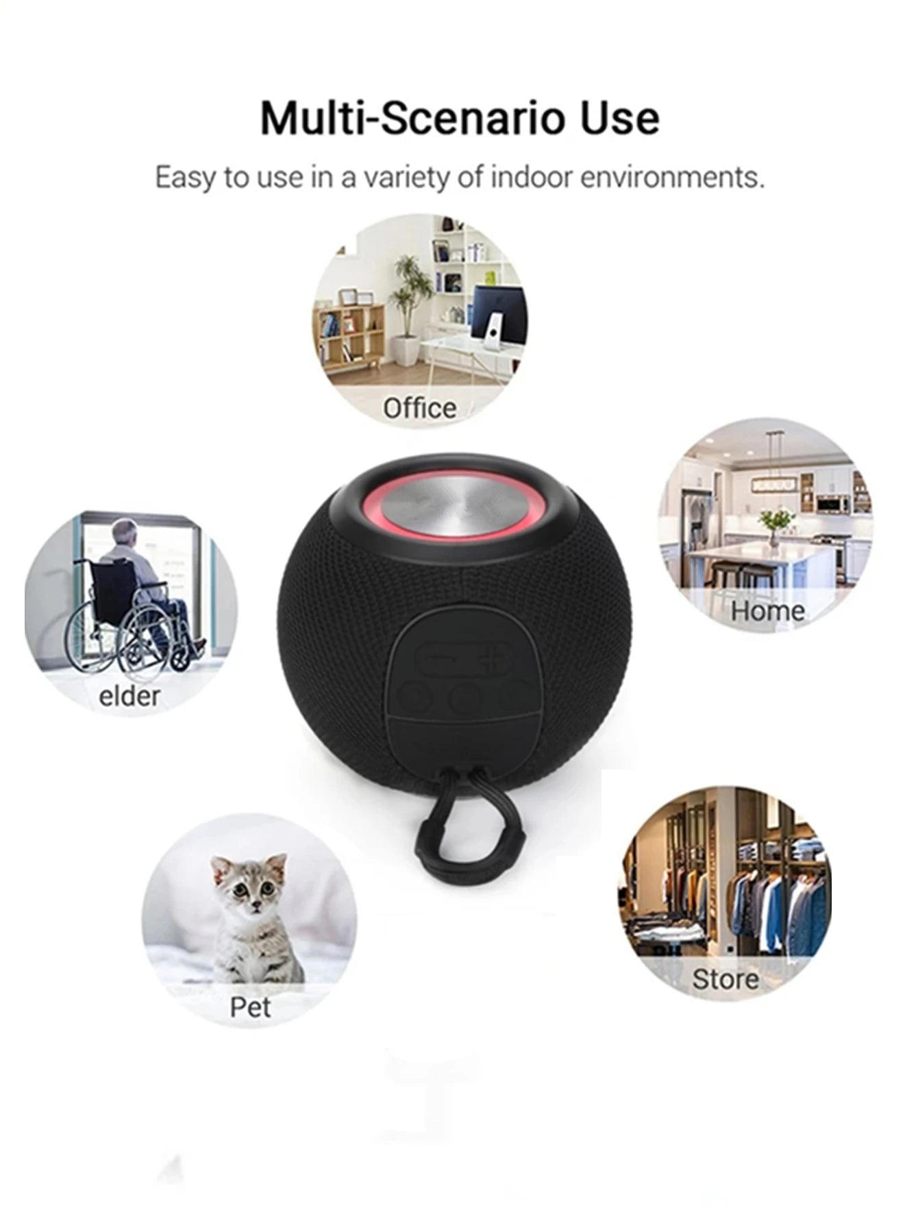 TG337 BlueTooth Speaker Wireless Colorful Lamp Fabric USB TF Aux Subwoofer Outdoor Portable Mini Speaker My Store