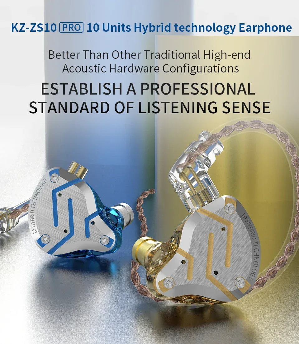 KZ ZS10 Pro 5-Driver Hybrid Hi-Fi In-Ear Monitors by Tidesmit Tidesmit