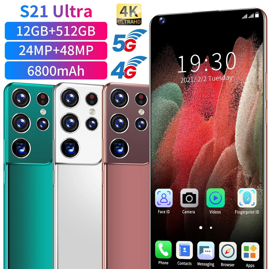 Hot Selling S25 ULTRA 12GB+512GB 6.7 Inch Phone Original Full Display Android 14.0 Mobile Cell Smart Phone Tidesmit