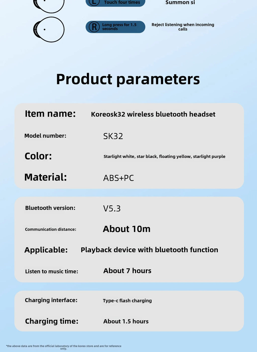 Mini Wireless for Bluetooth Earbuds Long Battery Life Noise Cancelling LED for Sleep/Work In-Ear Tidesmit