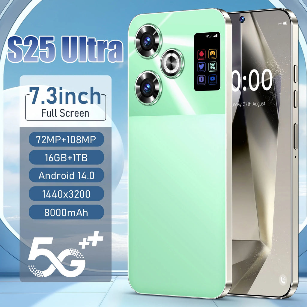 S25 Ultra 5G Smartphone - 1TB Storage, 108MP Camera, 7.3-inch Display Tidesmit