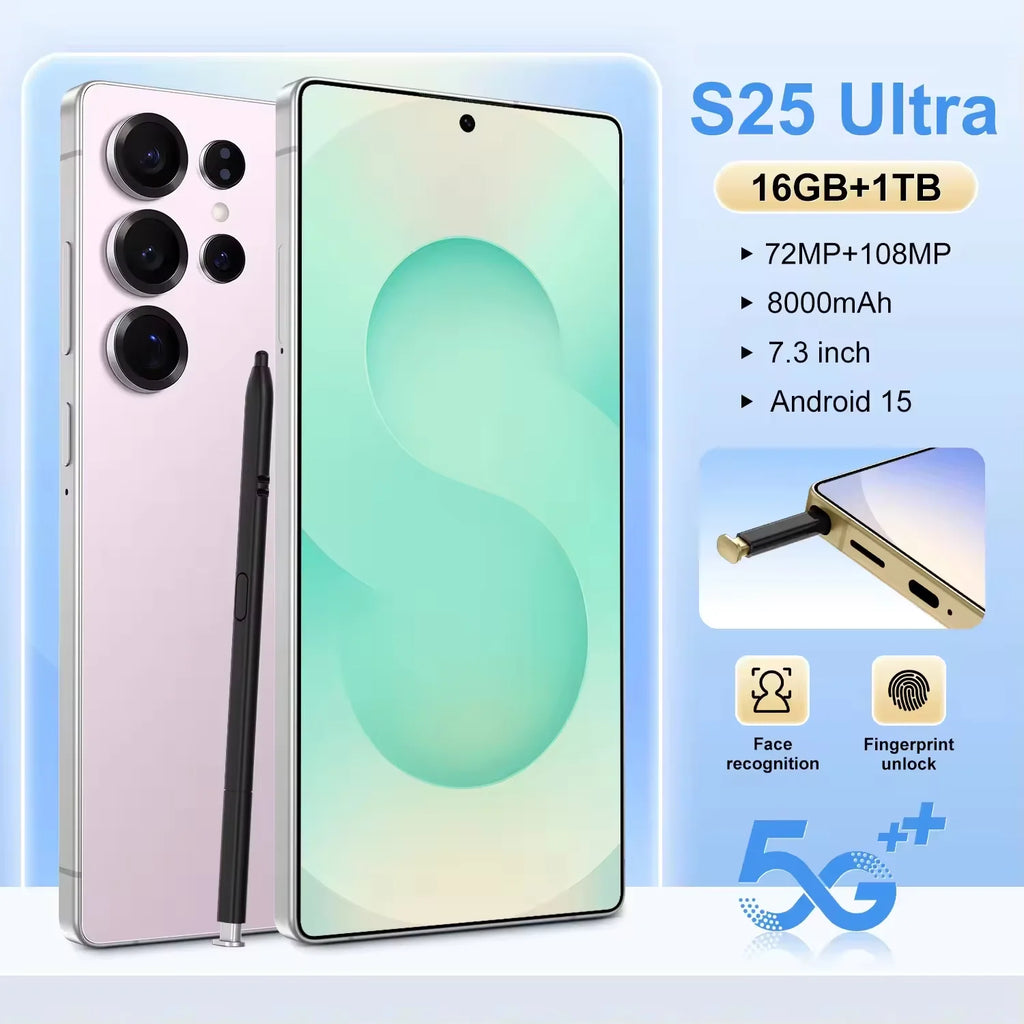 Value Deal S25 Smart Phone Original 7.3-inch Large Screen 16+1TB Storage Cross-border Tidesmit