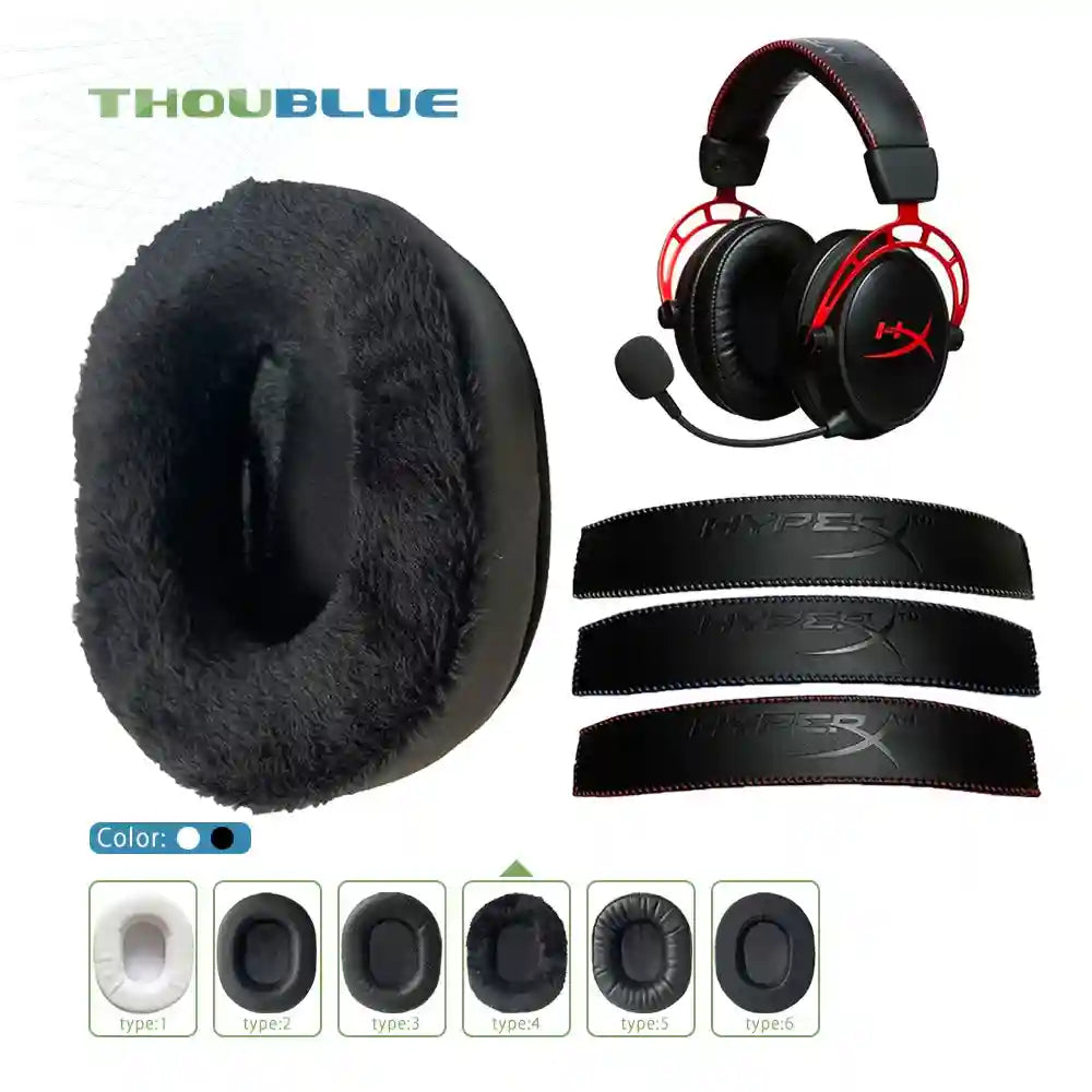 HyperX Cloud Replacement Ear Pads - Memory Foam Over-Ear Cushions Tidesmit