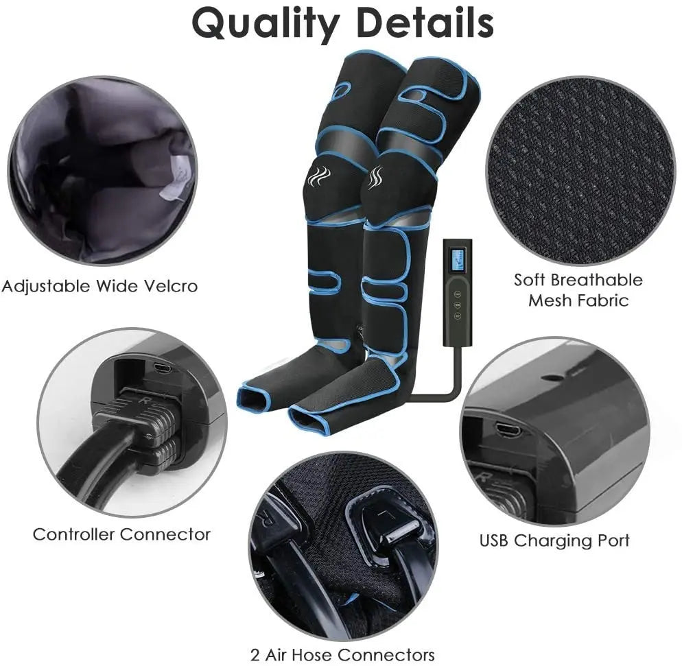 Leg Air Compression Massager with Heat Therapy for Circulation Relief Body Shaping Massage Equipment Tidesmit