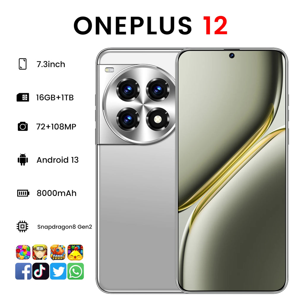 OnePlus 12 5G Smartphone, 16GB RAM, 1TB Storage - Unlocked Mobile Tidesmit