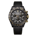 Automatic Mechanical Chronograph Watch Carbon Fiber Speedometer Ring 1600 Degree Sintered High Hardness Luminous