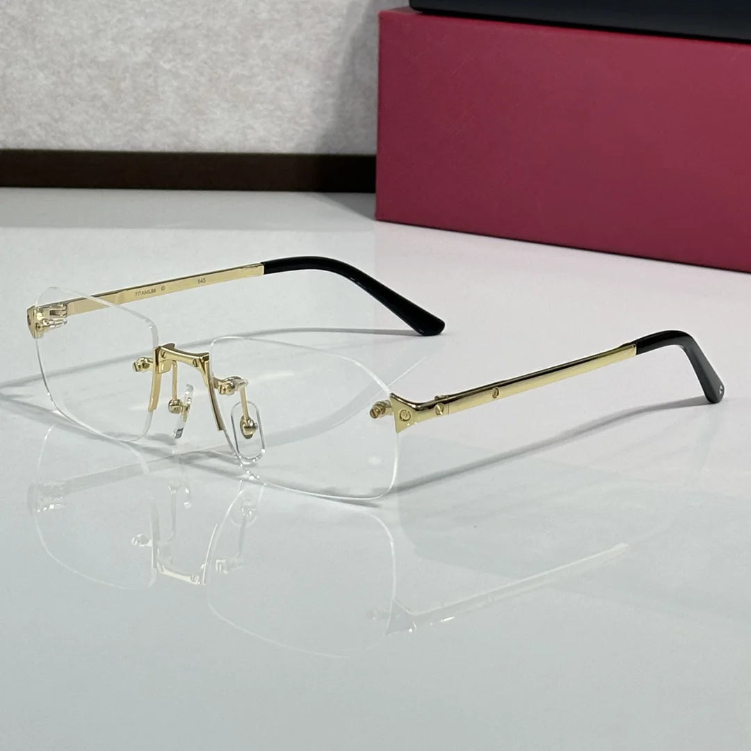 Luxury Fashion Designer Polygonal Frameless Sunglasses, Comfortable Light Metal Frame, High-quality Glasses with UV400 Lenses