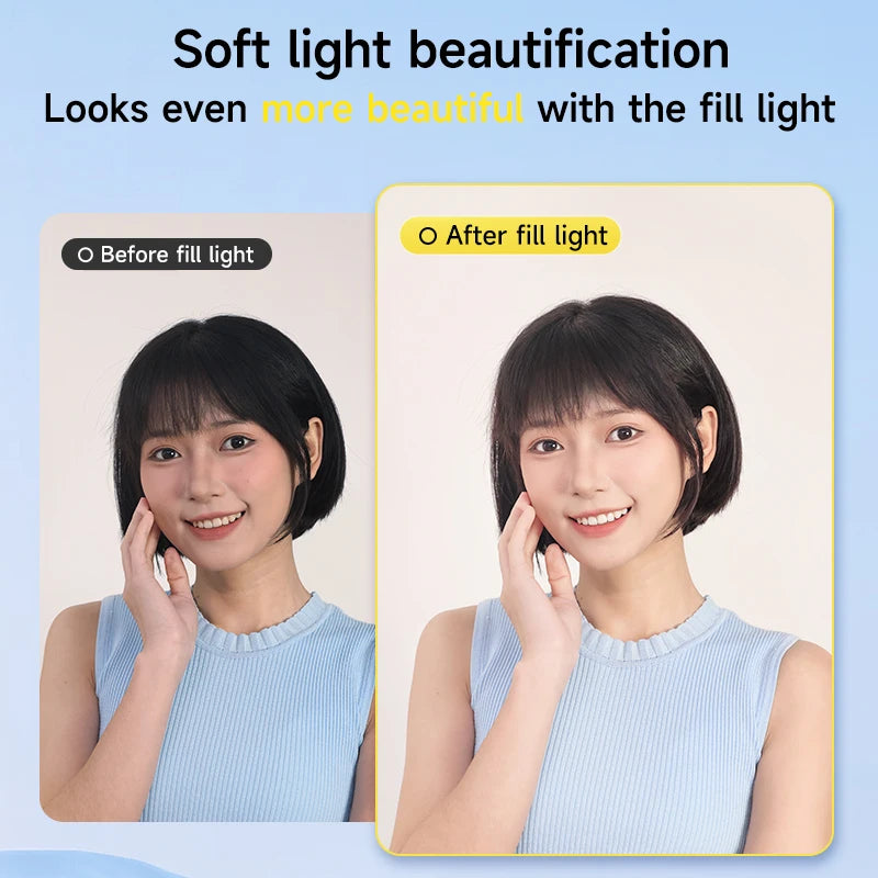 2025 Mini Macaron Color LED Ring Light Portable Selfie Photo & Video Lighting for Phone & Laptop D7 Splicing Clip New Arrival Tidesmit