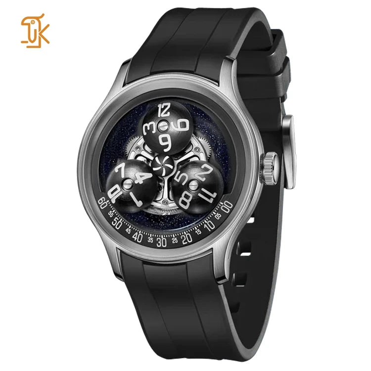 Affordable Unique Mechanical Wandering Hours Automatic Watches for men montre homme lux Customized branding logo available OEM