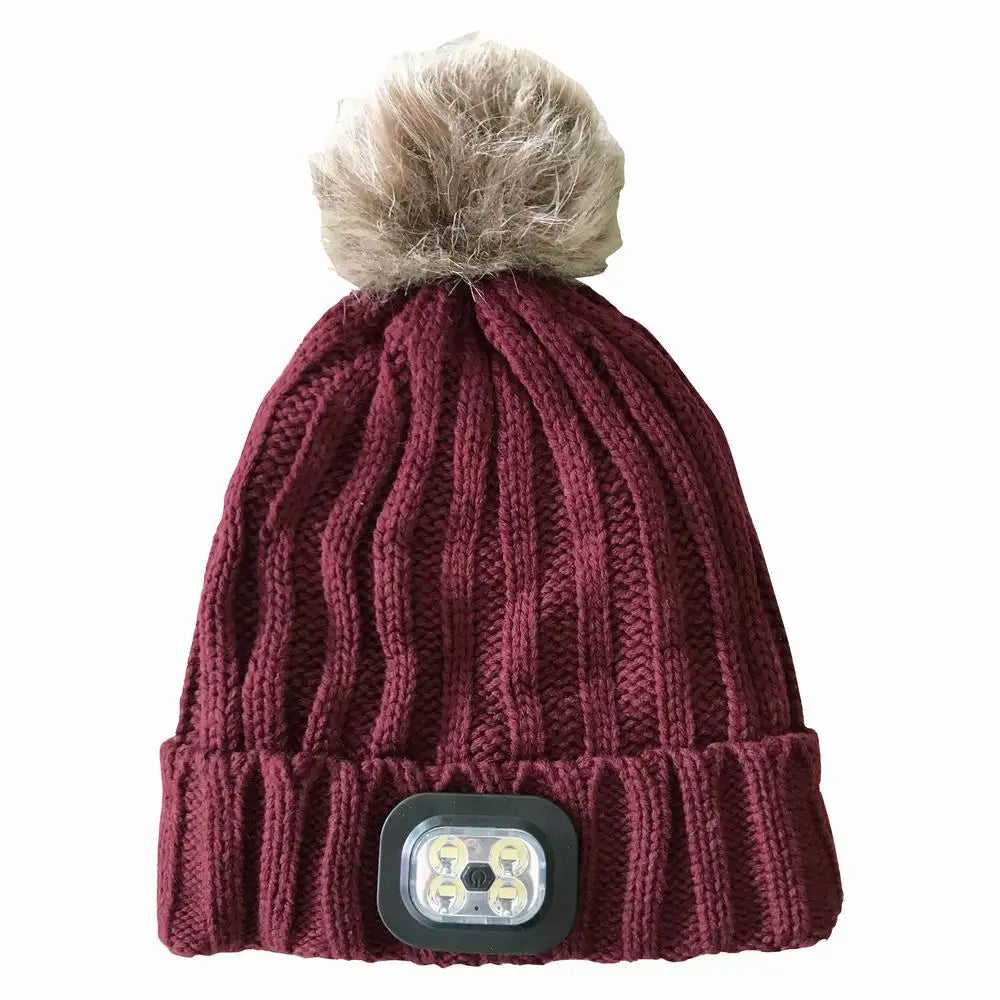 AC Bluetooth Winter Music Beanie Hat with LED Light Rechargeable Hands Free Wireless Smart Hat Headphone Tidesmit