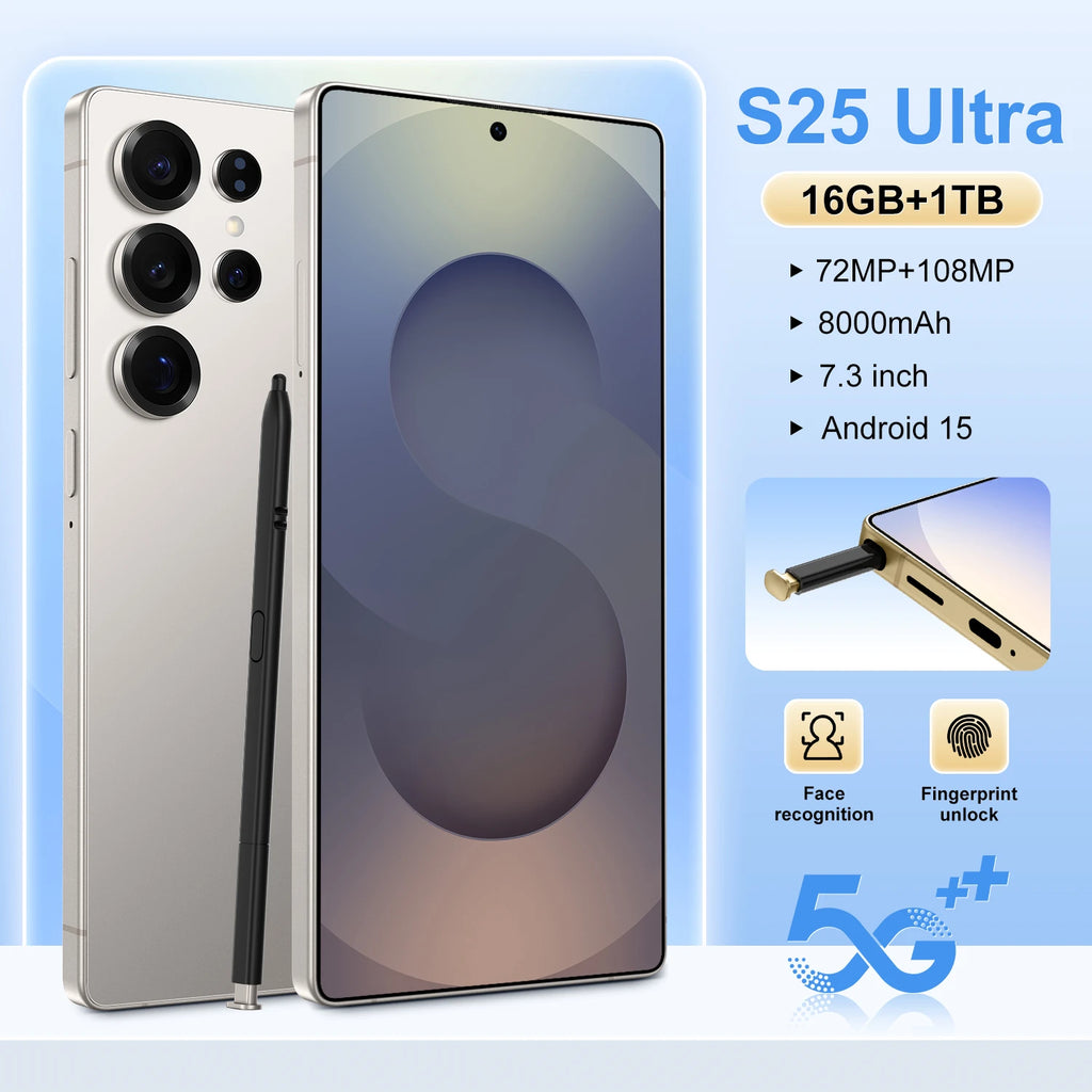 Original Samsung S25 Ultra 5G smartphone with 16GB RAM 1TB storage 7.3-inch HD screen Android 15 used condition