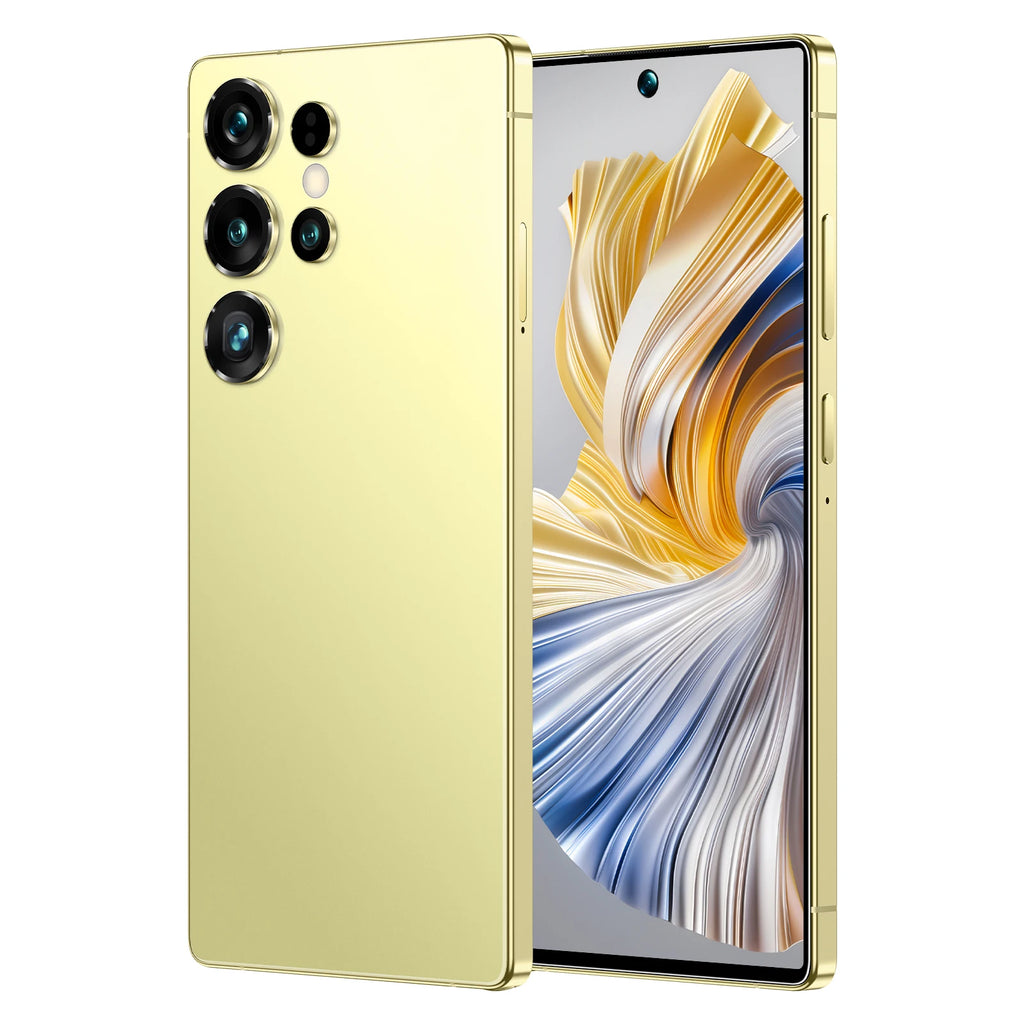 Factory Price Big Screen Phone S25 Ultra 16+1TB Global Version Android 5G Smartphone Dual-SIMdual-standby HD Unlocked Phones Yellow 16g Tidesmit
