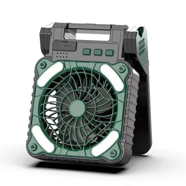Power bank charger-Cooler Solar Dynamo Portable 5200mah Solar Standing Fan Battery Operated Phone Charger Camping Emergency Power Bank Camping Fan Tidesmit