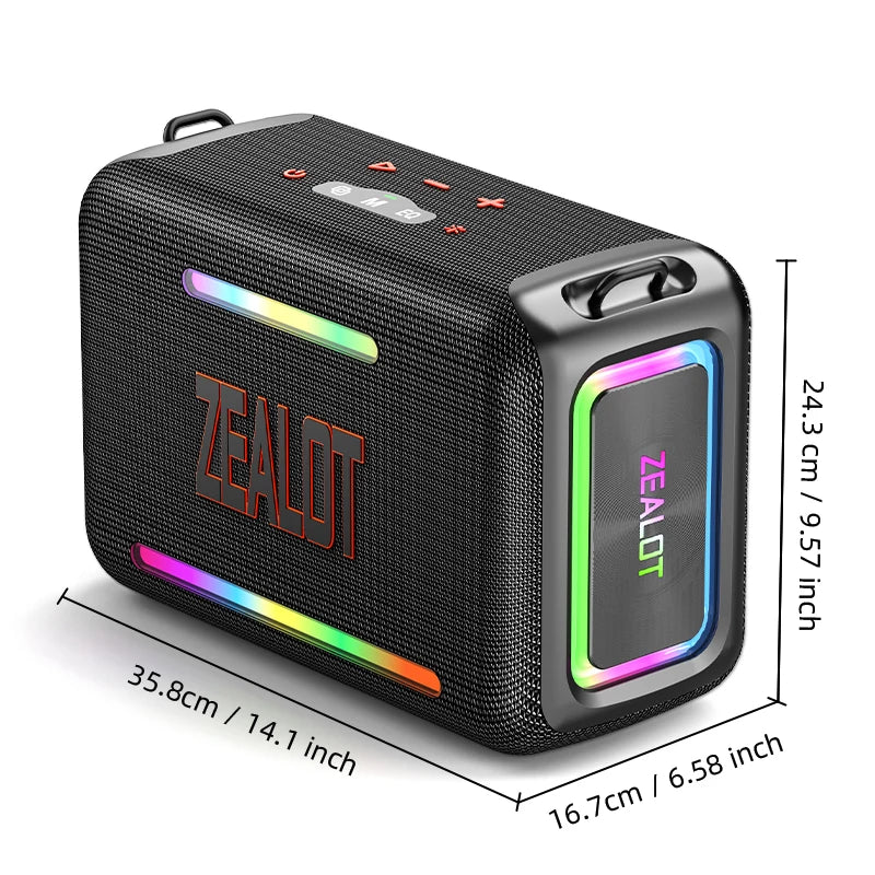 120W Zealot S95 for Bluetooth Speaker with RGB LED Lighting High Power Party Audio Device My Store