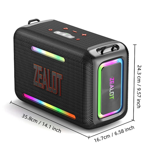 120W Zealot S95 for Bluetooth Speaker with RGB LED Lighting High Power Party Audio Device My Store
