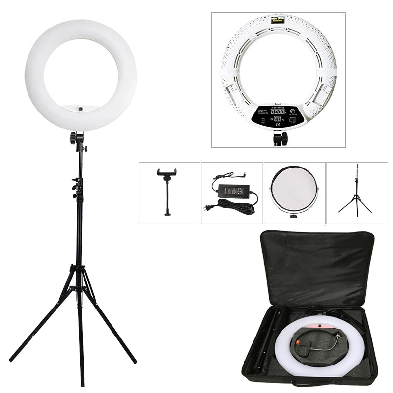 18-Inch LED Ring Light Kit - Adjustable Studio Content Creation Lighting Tidesmit