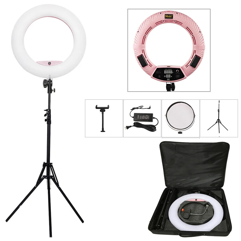 18-Inch LED Ring Light Kit - Adjustable Studio Content Creation Lighting Tidesmit